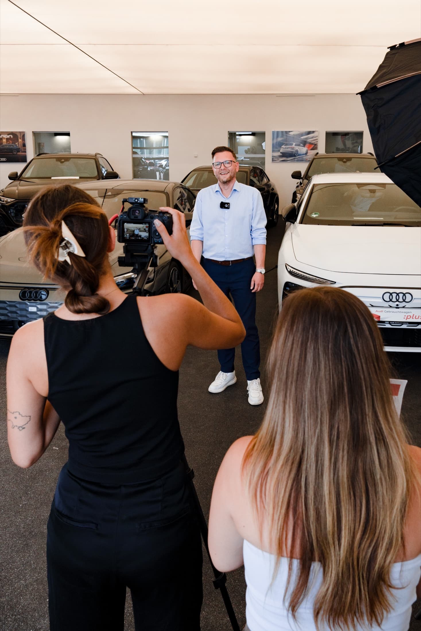 Interview-Setup im Showroom