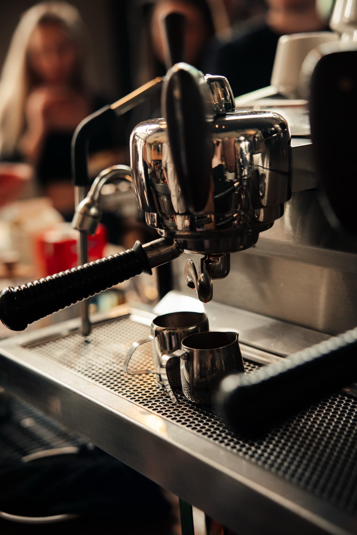 Espresso-Zubereitung in Nahaufnahme
